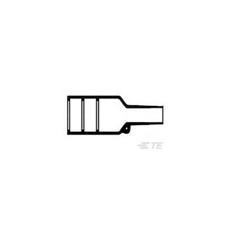 Raychem Heat Shrink Lipped Boot, 1.18 in, Black, 2.17 in 202K132-25L/225-0